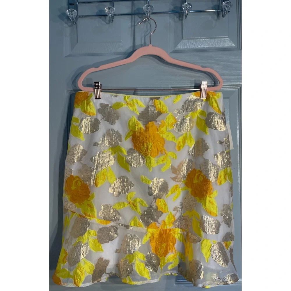 Anthropologie Maeve Faye Flounced Jacquard Mini Skirt NWT Size 16 (XL) - Picture 5 of 14